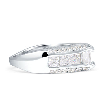 Round Engagement Ring Vintage Style Cubic Zirconia 925 Sterling Silver Wholesale